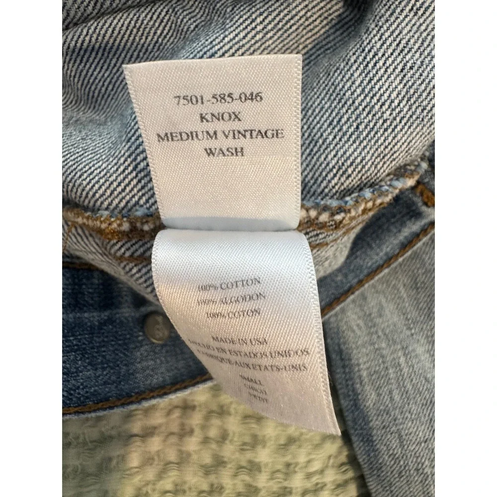 Rails Knox Distressed Denim Jacket Medium Light Wash 100% cotton Jacket Small